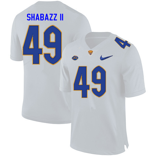 Men #49 Ak'Bar Shabazz II Pitt Panthers College Football Jerseys Sale-White